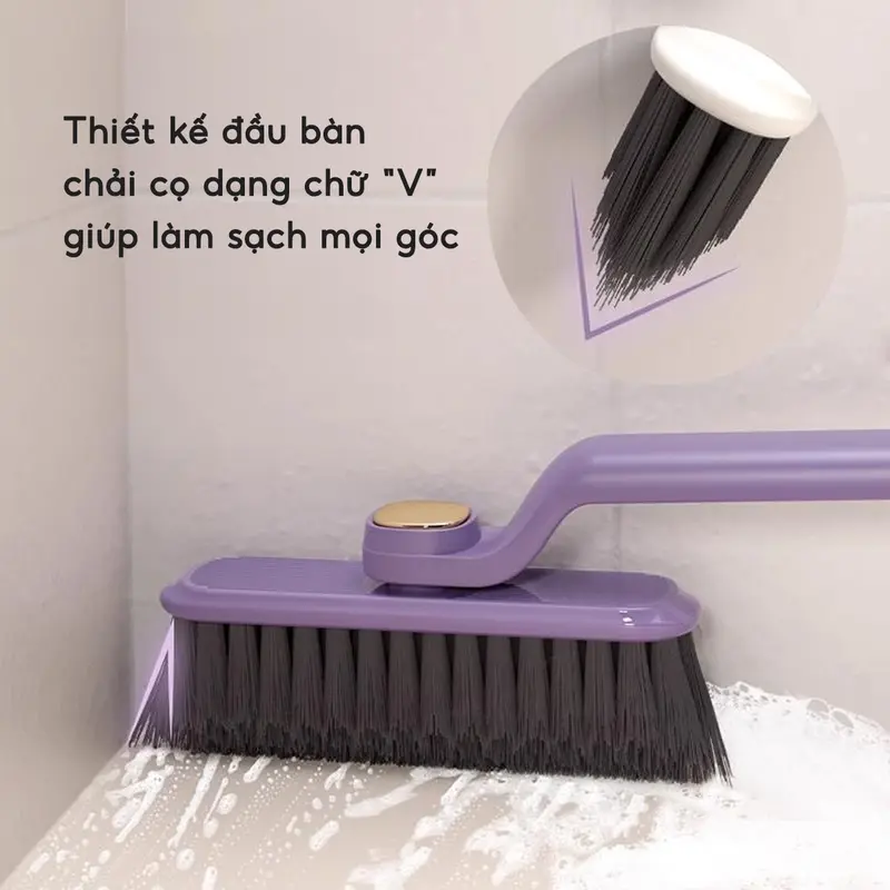 COMBO 3 Bàn chải chà sàn khe hở đa năng Chổi cọ sàn tích hợp kẹp gắp rác 2 trong 1 Cọ sạch khe hẹp góc tường Làm Sạch 1