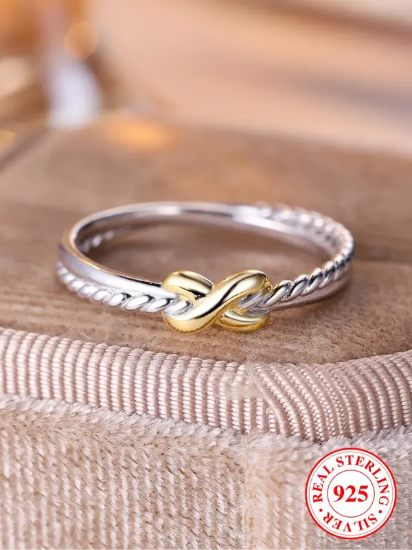 S925 Sterling Silver Fashion Cross Design Ring, Fashion Jewelry for Party, Daily Decor, Trendy All-match & Exquisite Jewelry for Birthday Gift 0