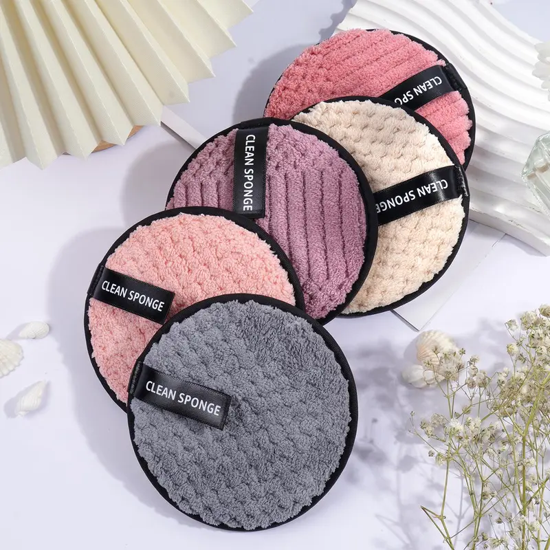 MAANGE Makeup Removal Pads, 5 Counts Round Soft Cleansing Pads for Daily Use, Double-sided Makeup Remover Pads, Face Cleansing Cloths or Face & Eyes, Holiday Essentials, Gentle Cleaning Products, Christmas Gift 6