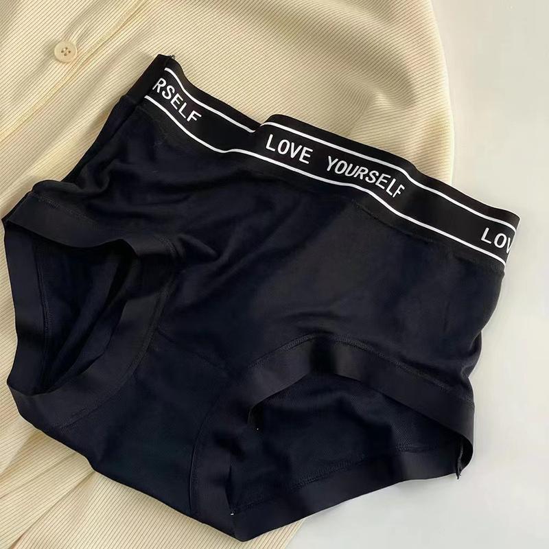 Quần Lót Cotton Cho Nữ, cạp vừa, Mềm Mại Và Thoáng Khí, Cỡ Lớn, Quần Lót Nữ, Thiết Kế Chữ Cái, Không Đường May, Thích Hợp Cho Bé Gái 2
