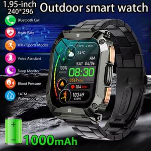2025 New 1.95-inch GPS sports music smartwatch heart rate blood oxygen health monitoring IP68 waterproof 1000mAh For IOS Android