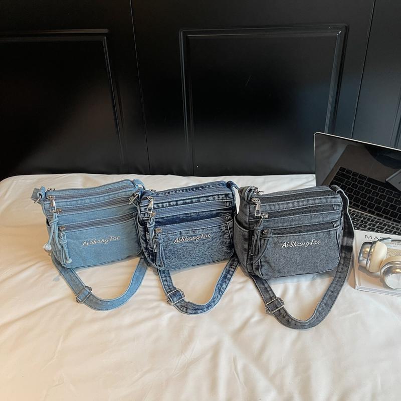 Túi Nhỏ Denim Túi Nữ Nhiều Ngăn Phong Cách Thường Ngày Túi Đựng Xu Và Điện Thoại Túi Đeo Chéo Thời Trang Túi Đeo Một Bên Vai Túi Vuông Nhỏ