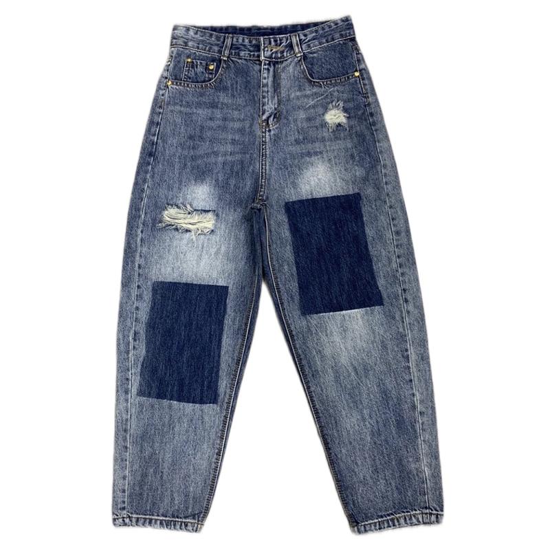 quần baggy nữ xanh nhạt vải  quảng châu không co giãn G2273