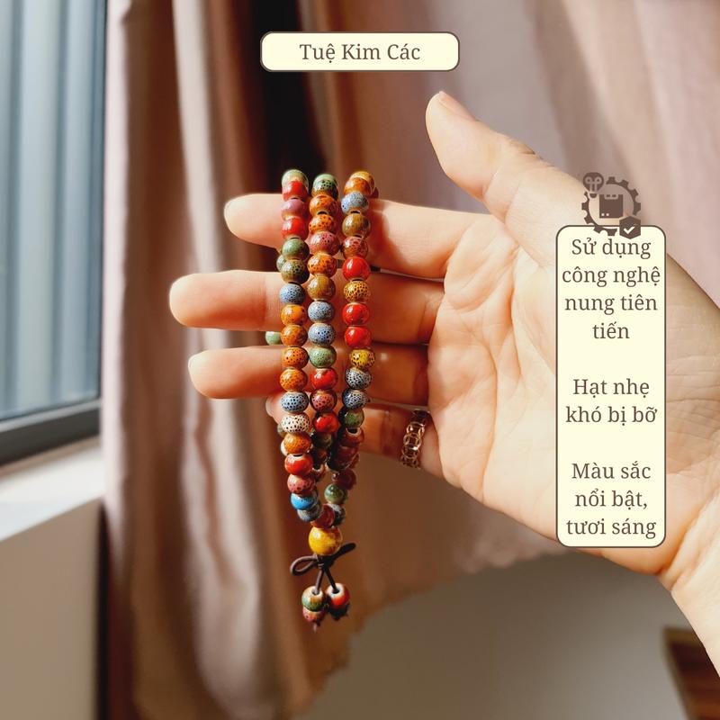 Chuỗi gốm đa sắc 108 hạt 6mm - Phụ Kiện đeo tay 3