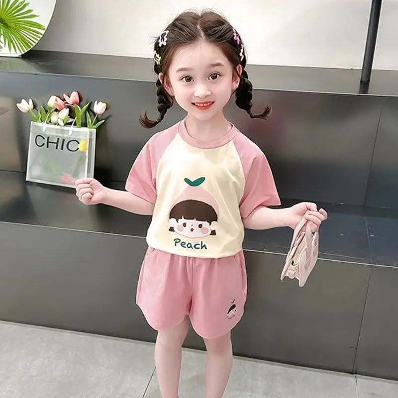 Áo Thun ngắn Tay Cho Bé Gái, Bộ Cotton, Áo In Hình Sành Điệu, Cho Trẻ Em, Bé Gái, Trang Phục Mùa Hè, Hợp Xu hướng, Hàng Mới Về Năm 2025, Bán Chạy Cửa Hàng
