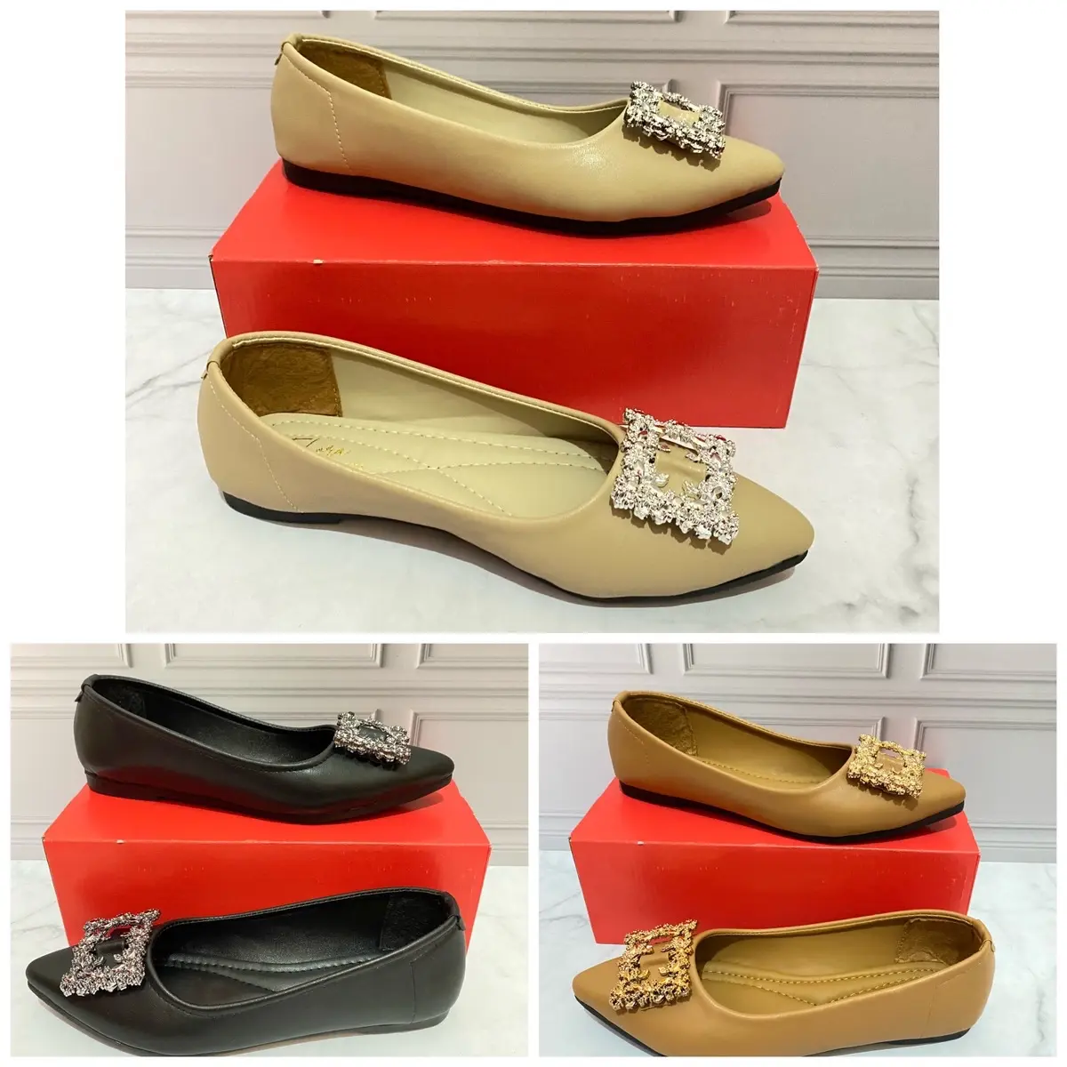 Flatshoes ELORA bunga Tanpa Hak