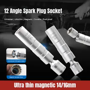 【Blissi】Kunci Sok Busi Sudut 12 Universal Berdinding Tipis Magnetik Alat Perbaikan Otomotif