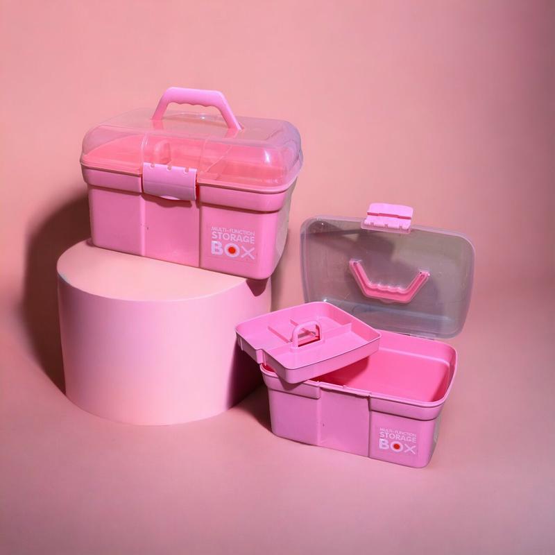 [Sản phẩm mới]Cốp nhựa đựng đồ nail màu hồng tiện lợi – cốp đựng đồ nail giá