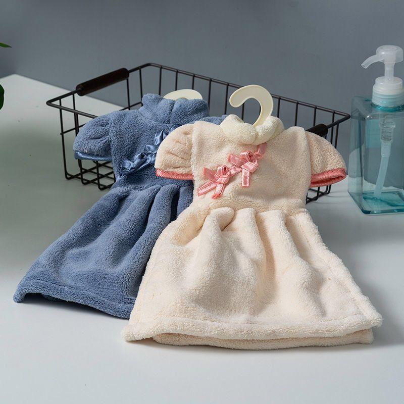 Product Introduction of Kain Lap Tangan Dapur Gantung MURAH Kain Lap Model Baju Bentuk Baju Lembut Free Hanger Biru Cleaning 0