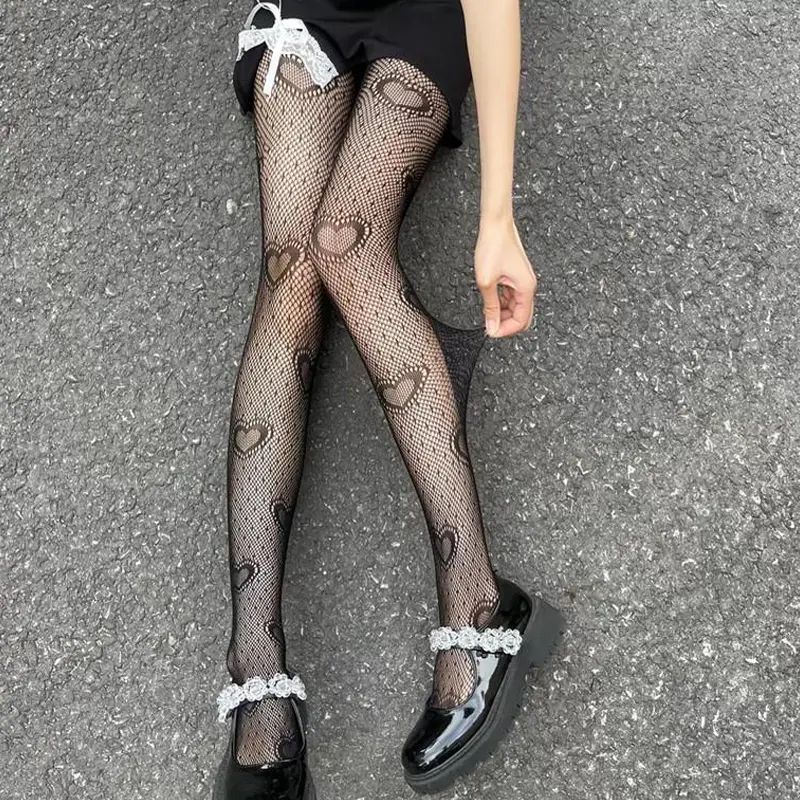 Tất Lưới Cá Jacquard, Tình Yêu Ngọt Ngào Và Dễ Thương, Phong Cách Nhật Bản, Thích Hợp Cho Bé Gái, Tất Lolita Ins, Quần Tất