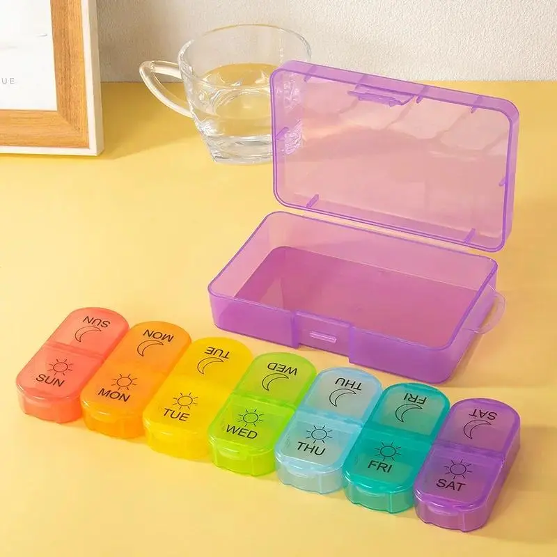 1PCS Weekly Pill Case Pillbox 7 Days Medicine Tablet Box