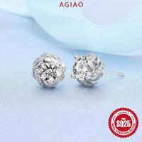 Gambar AGIAO Anting Stud Desain Berputar S925 1 Karat 5A Zircon - 1 karat dari A.GIAO.ID Kab. Gresik 5 Tokopedia