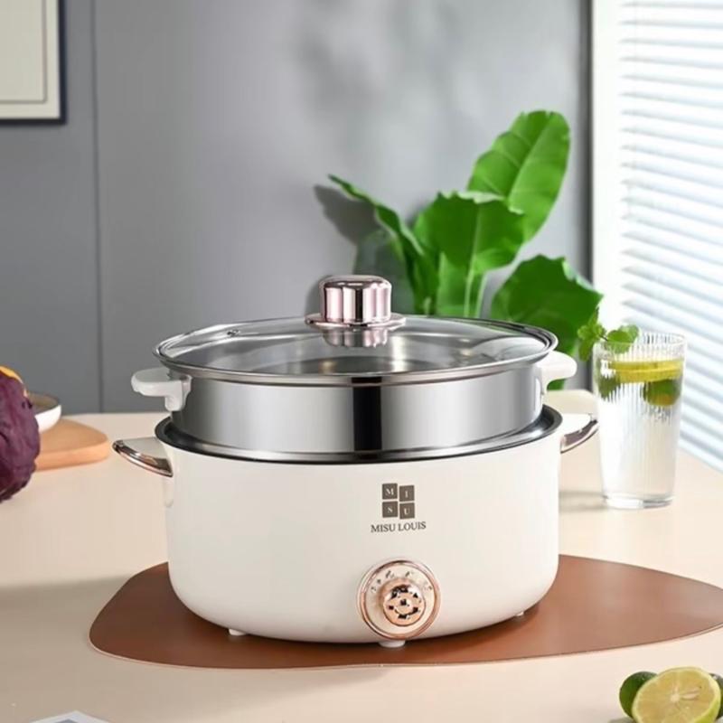 Nồi Lẩu  Đa Năng Điện 4L Misu- Đường Kính 28cm, Tặng Kèm Vỉ Hấp- Nồi Có Thể Dùng Chiên,Xào,Hấp,Luộc...