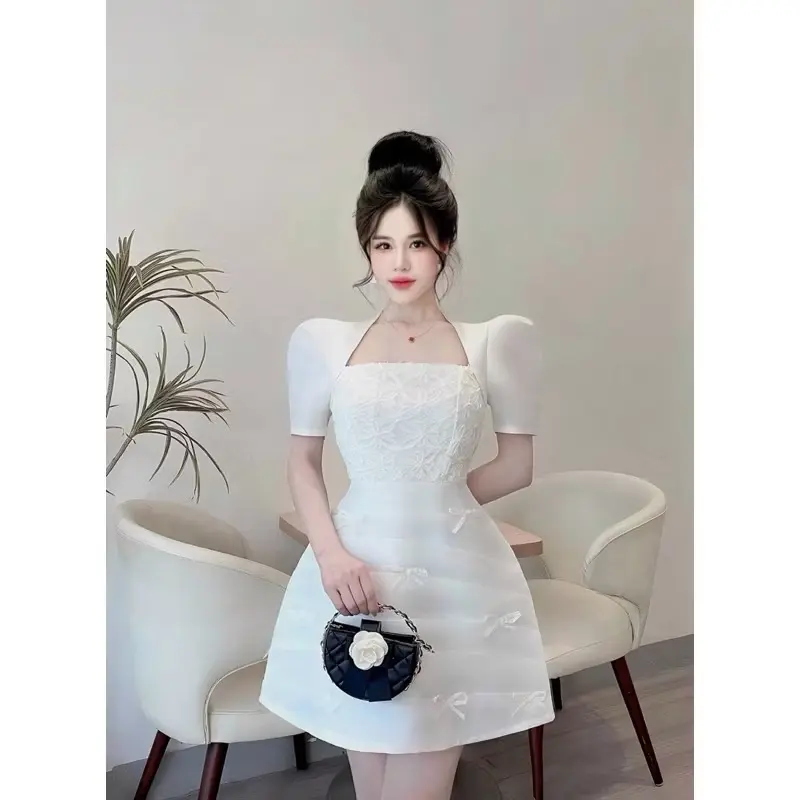 Đầm thiết kế tay bồng phối ren xinh 3 màu 7