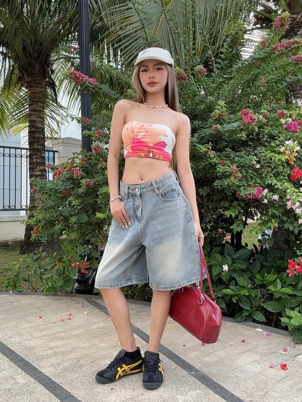 [VERTALENT] Quần Short Jean Lửng Ống Rộng form unisex nam nữ cạp cao tôn dáng nhiều màu local brand 8