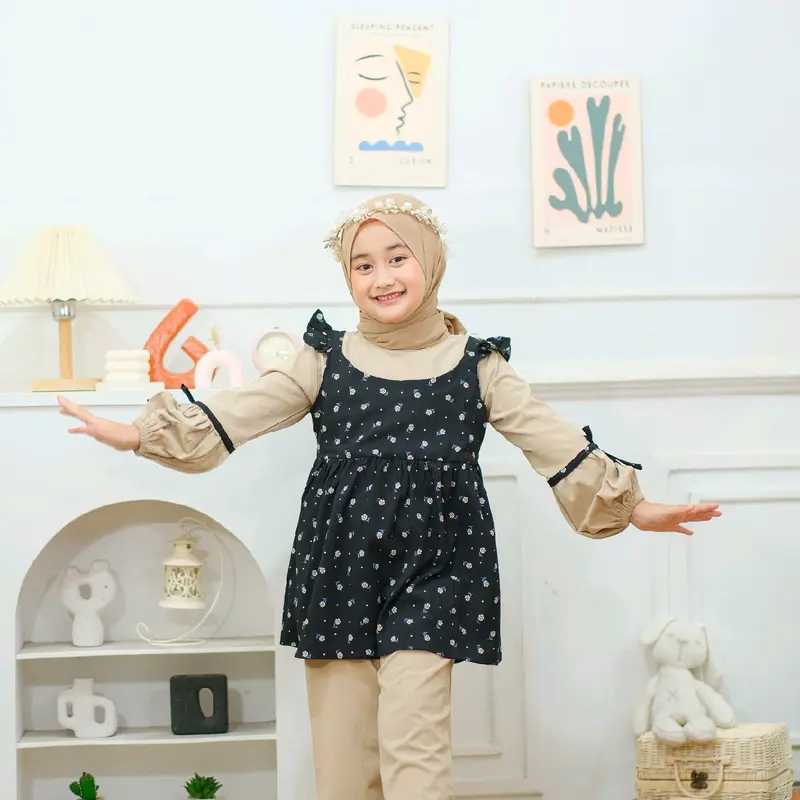 ONESET ANAK PEREMPUAN/ONESET ANAK MUSLIM/OOTDANAK PEREMPUAN/HIJAB ANAK PEREMPUAN/BAJU BAYI LUCU/HIJAB ANAK CANTIK 6