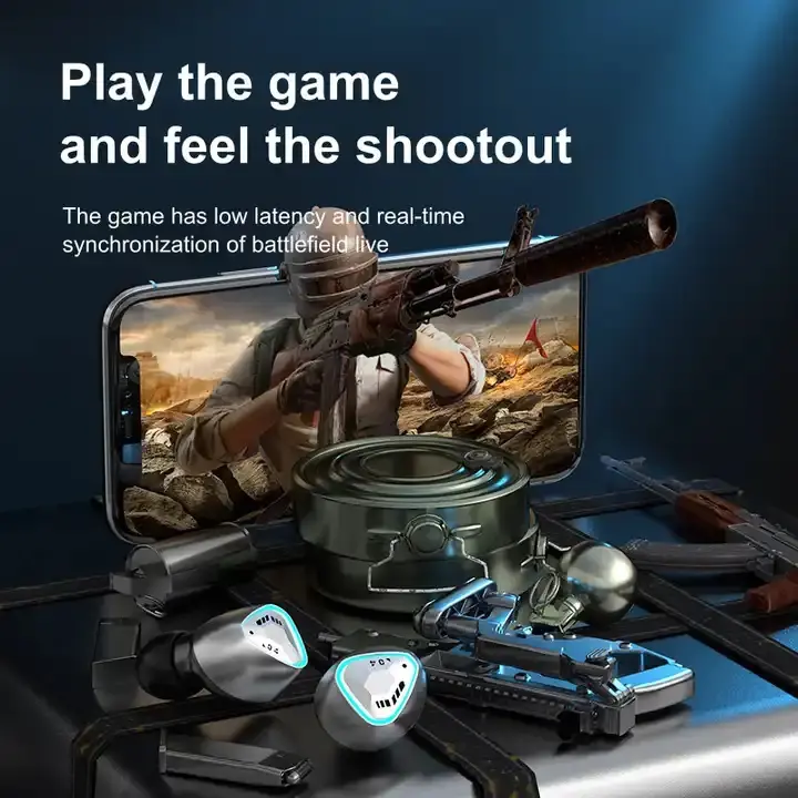 Tai nghe Bluetooth không dây, M25, Tai nghe chơi game TWS mecha, Độ trễ thấp, Điều khiển cảm ứng, Tai Nghe Nhét Tai 1