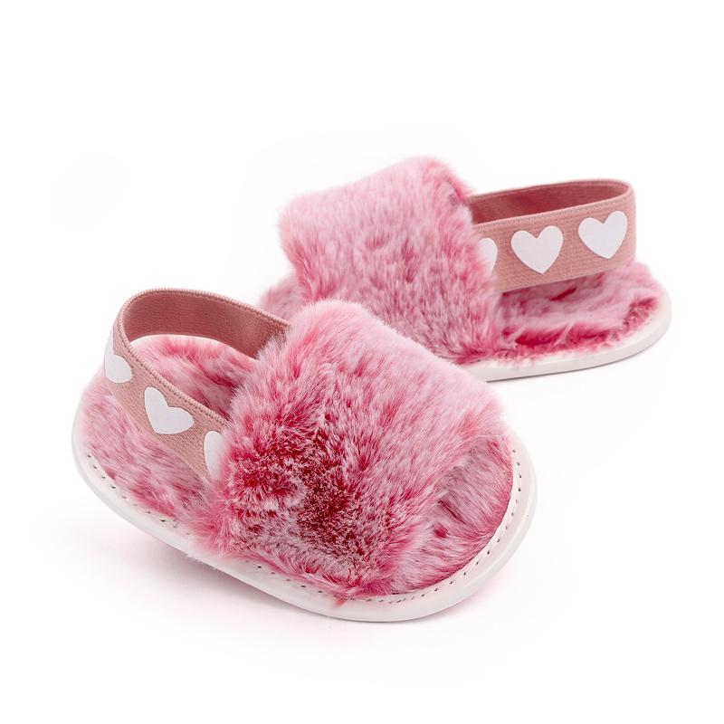 Product Introduction of 0-1 Year Old Elastic Baby Sandals Fashion Hairy Sandals Sneakers 7