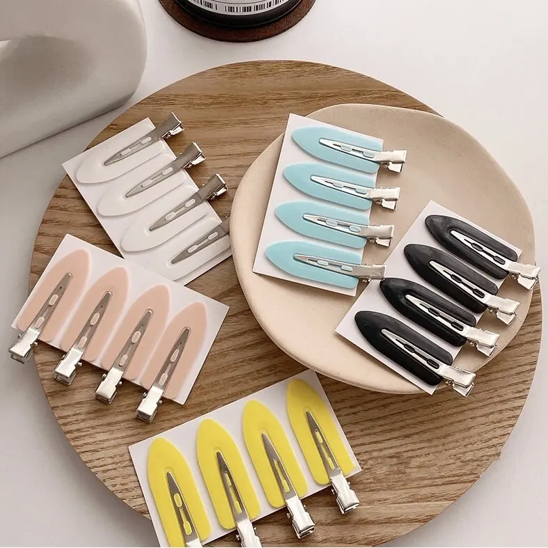 Jepitan Rambut Seamless Korean Style Jepit Poni Seamless Hairclip Isi 4pc Retro Harian Santai