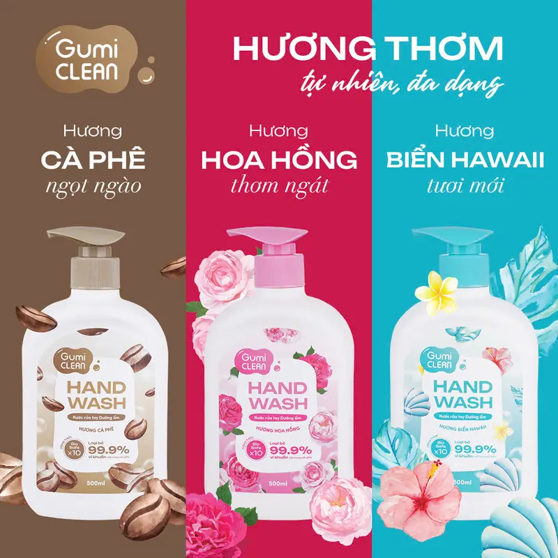(Mall)(MUA 2 TẶNG 1) Nước Rửa Tay Gumi 500ML Bảo Vệ Khỏi 99.9% Vi Khuẩn Gây Bệnh Hỗ Trợ Cùng Đề Kháng Da Tự Nhiên 2