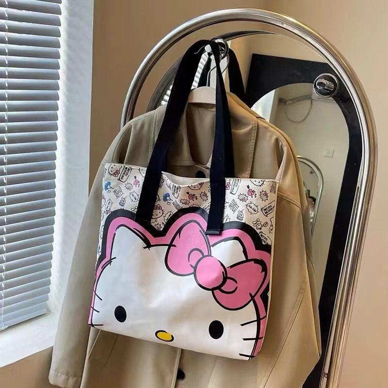 Product Introduction of Túi Vải Bố, Thiết Kế Hello Kitty Dễ Thương, Dành Cho Nữ, Hàng Mới Về Năm 2024, Túi Đeo Vai Hello Kitty Hoạt Hình, Thích Hợp Đi Lại, Túi Tote Đeo Vai 16