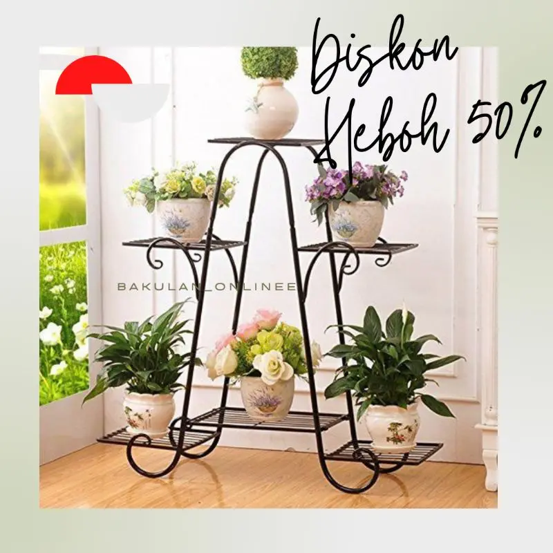 Rak Bunga Besi / Standing Pot A / Rak Bunga Susun 6 - Shop | Tokopedia