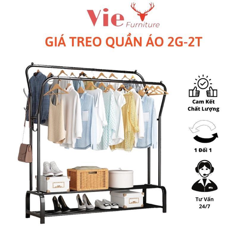  Giá Treo Quần Áo Bằng Kim Loại 2 Gian 2 Tầng Hàng Nhập Khẩu Lắp Ghép Tiện Lợi 