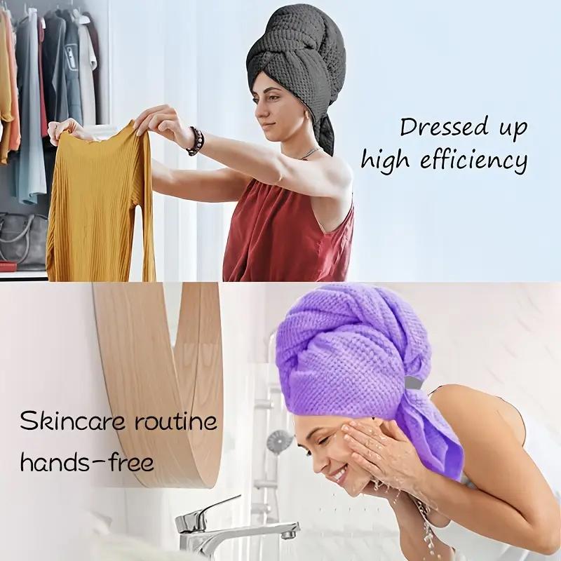 Large Hair Towel, 1 Count Soft & Skin Friendly Hair Drying Towel, Highly Absorbent Hair Towel for Bathroom, Bathroom Supplies 5