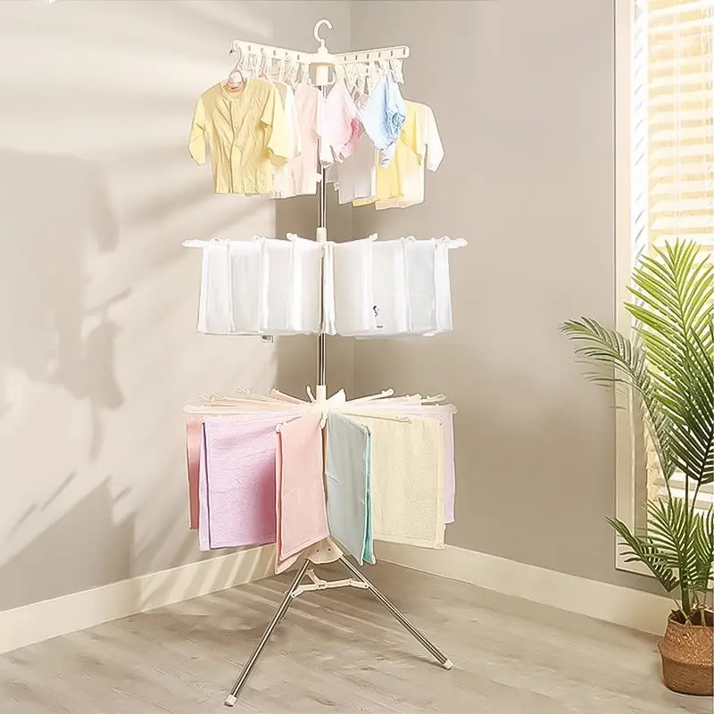 Jemuran Menara 3 Tingkat / Jemuran Baju Bayi 3 Lipat 24 Jepitan Baju/Jemuran Lipat / Gantungan Pengering / Gantungan Baju Menara Lipat Warna
