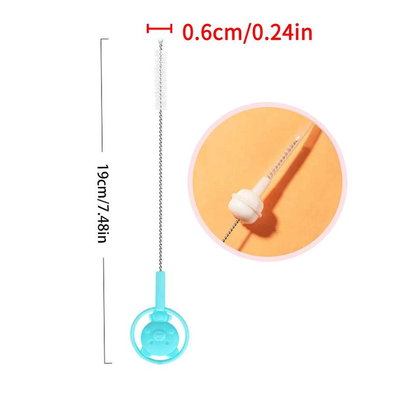 Product Introduction of Children Cartoon Straw Brush Baby Bottle Gravity Ball Straw Brush Nipple Cleaning Brush 7