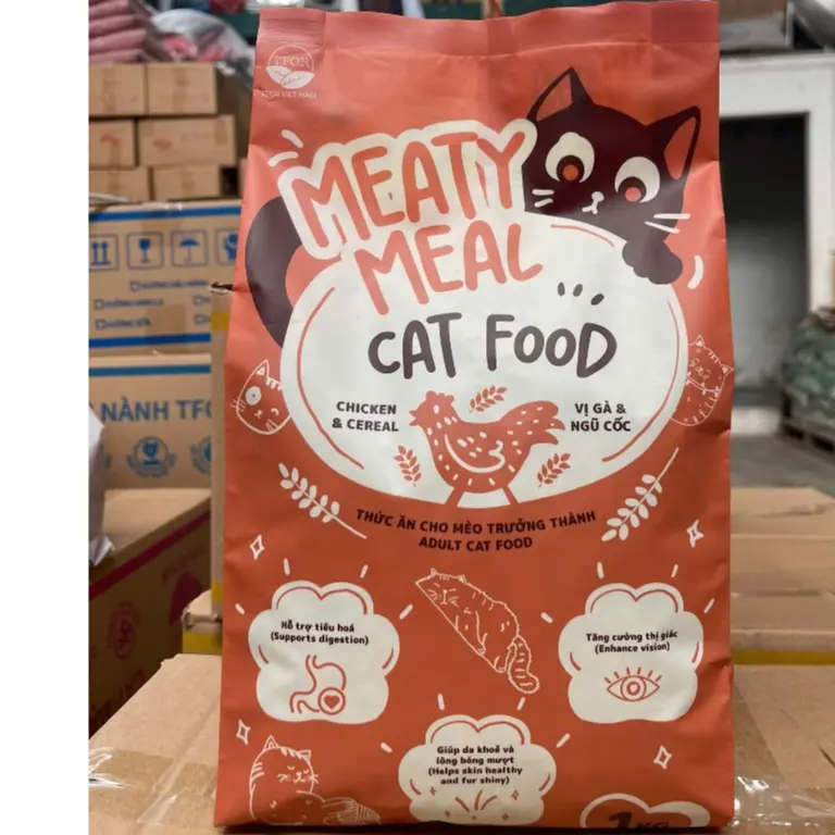 Thức ăn hạt khô cho mèo Meaty Meal 1kg cao cấp cho mèo trưởng thành 0