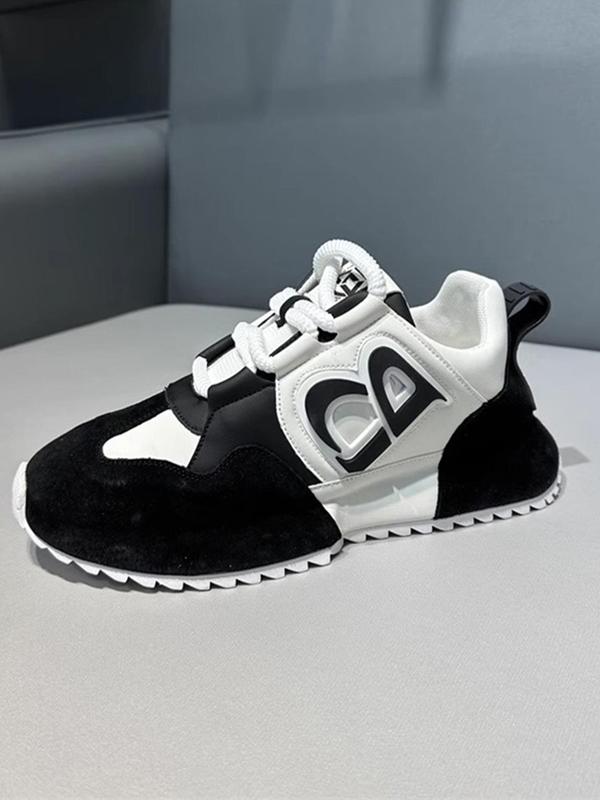 Men's Fashionable Lace Up Low Top Sneakers, Casual Comfortable Breathable Sports Running Shoes, Male All-match Round Toe Chunky Sneakers for Daily Life, Shoes for Christmas List Closed Trainer Runner Training 3