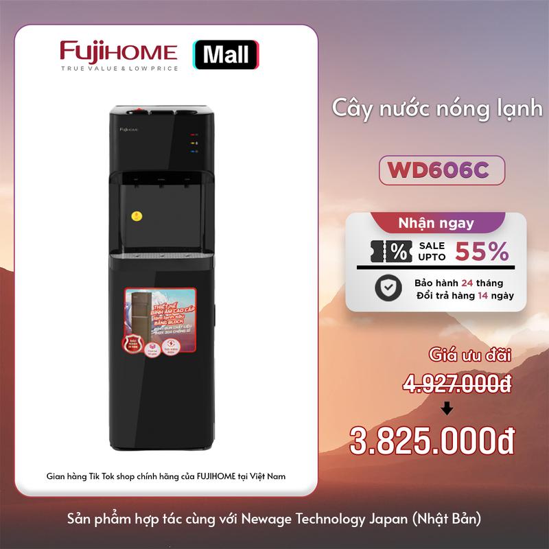Cây nước nóng lạnh bình âm nhập khẩu FUJIHOME WD606C Làm lạnh block lạnh sâu - Làm nóng 90 độ C - Khóa vòi nóng an toàn