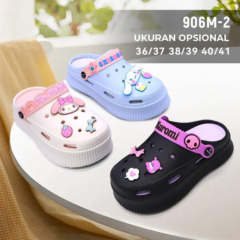 Product Introduction of TAICCY Sandal Kodok Wanita Dewasa Jelly Fuji Sendal Baim Wedges Karakter Kartun Sandal keluarga EVA Ukuran 20-41 37