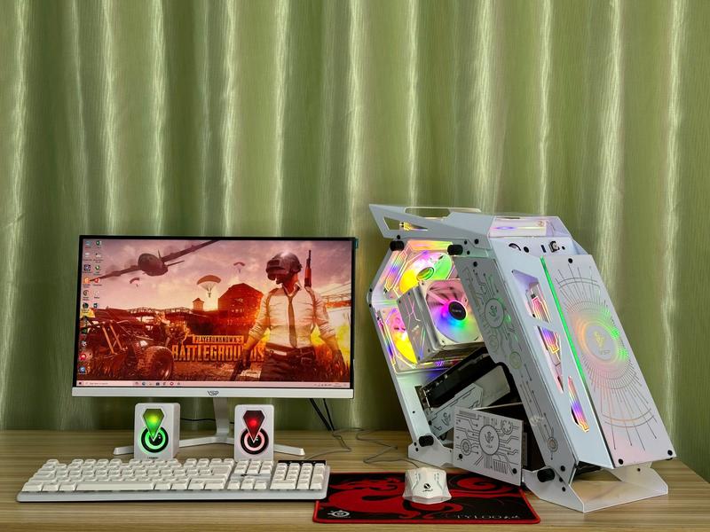 Trọn bộ PC chiến game full trắng H310 / i5 9400F / 8GB / SSD 256gb / GTX 1050 2GB, màn hình 22inch new full viền siêu đẹp - tặng kèm cb phím chuột led gaming + loa vi tính may tinh maytinh choi