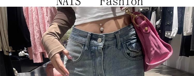 Product Introduction of Denim Fashion Star Jeans 2024 New High Waist Straight Leg Loose Jeans Vintage Straight Trousers Female Casual Wide Leg Pants 9
