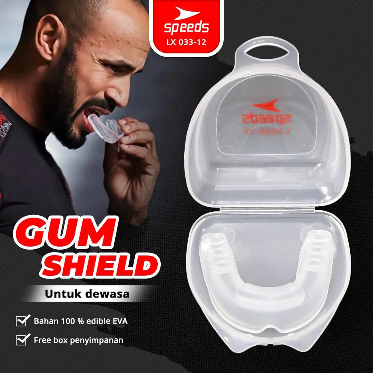 Speeds Gamsil Gumshield Mouthguard Gum Shield Olahraga Bela Diri Tinju Karate Bela Diri Pelindung Gigi Mulut Boxing 033-12