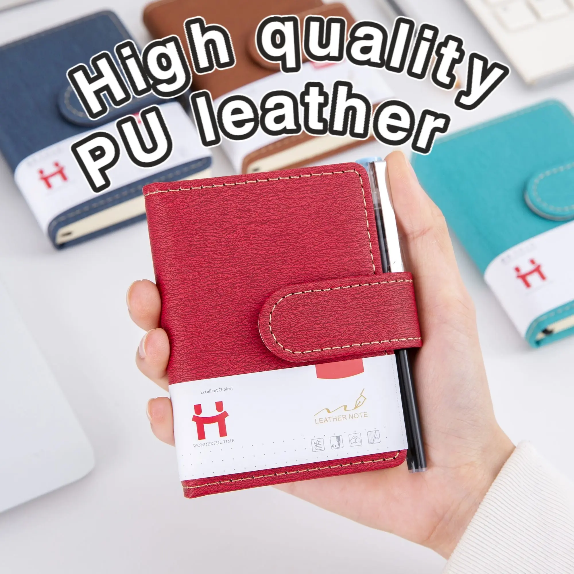 A7 Pu Leather Notebook Portable Notepad Thickened Small Pocket Mini Diary English Word Book Handy Book Stationery Tulis Paper