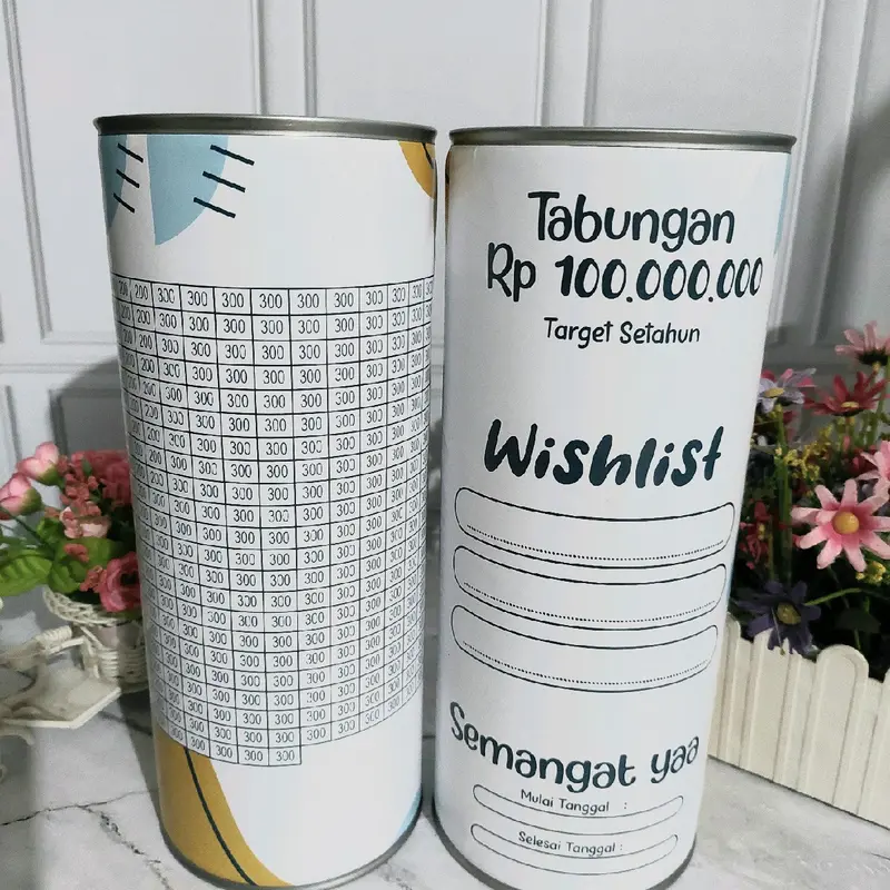 Celengan Target Jumbo Permanen 100 juta satu tahun buka tutup tabungan viral Uang 1