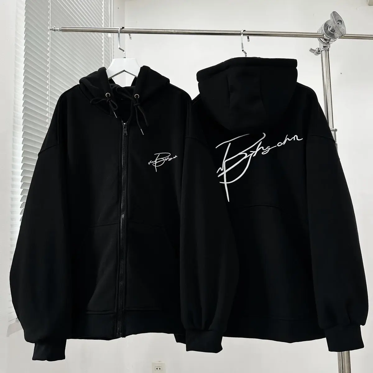 Áo Khoác Nỉ Hoodie Zip BHG Form Rộng Nam Nữ_22Nastore