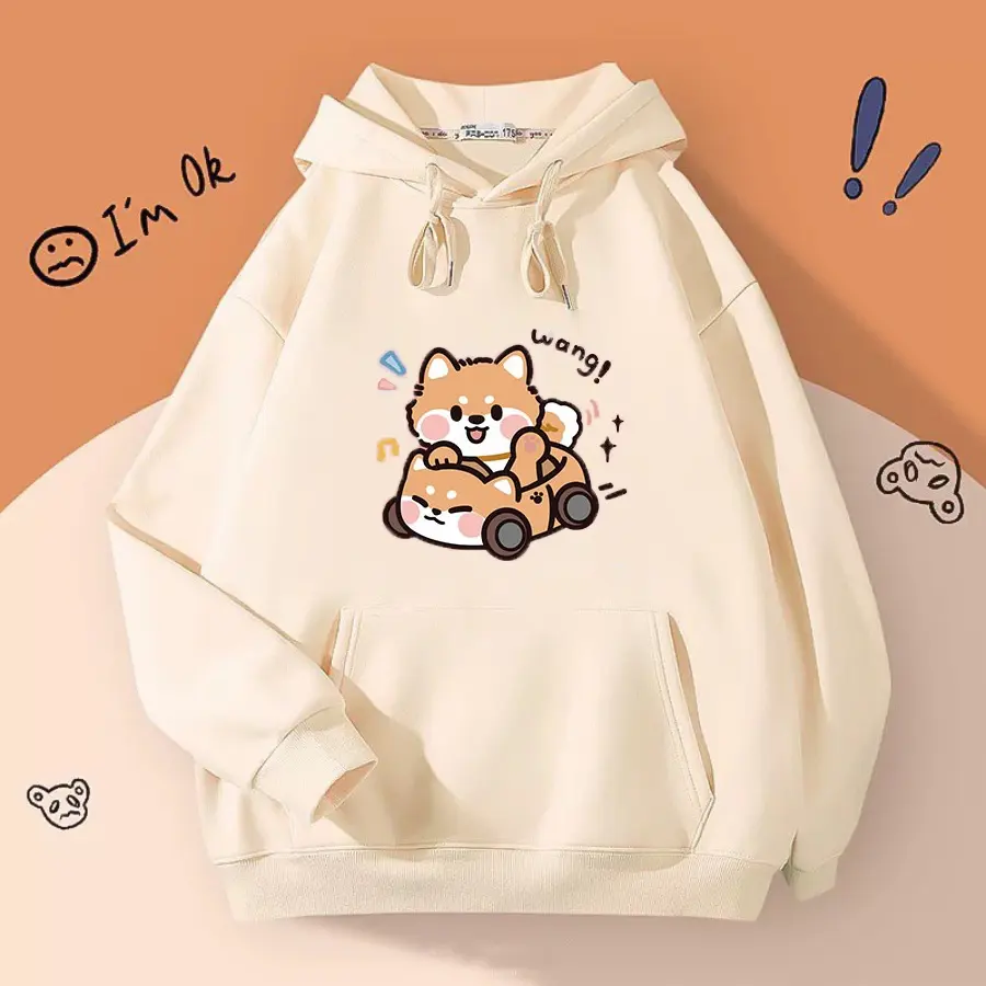 Áo nỉ có túi hình Cún Lái Xe Wang siêu dễ thương, chất liệu nỉ cotton mềm mịn ấm áp dành cho các bé yêu