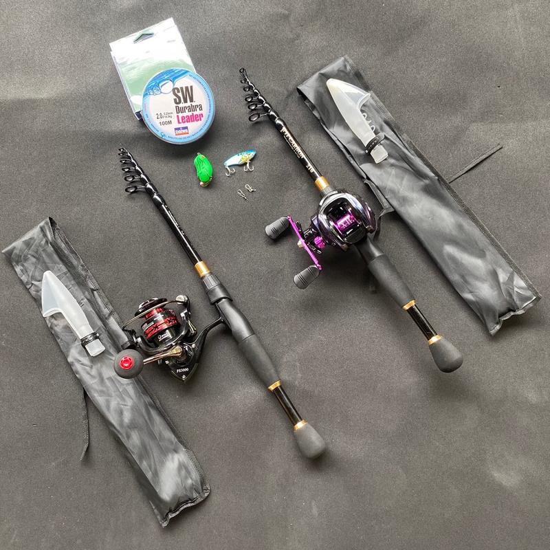 Bộ cần câu lure Rút Fit Cacbon Máy đứng FS Máy ngang titan cực khỏe chuyên lure lóc sộp ,chẽm ...