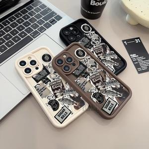 FERNANDEZ Soft Case for Oppo A60 A38 A78 A58 A16 A17 A12 A15s A3s A5s A31 A16K A17k Artistic Dark Moon Butterfly and American Label Illustration Silicone Soft Case Cover Case NERZA