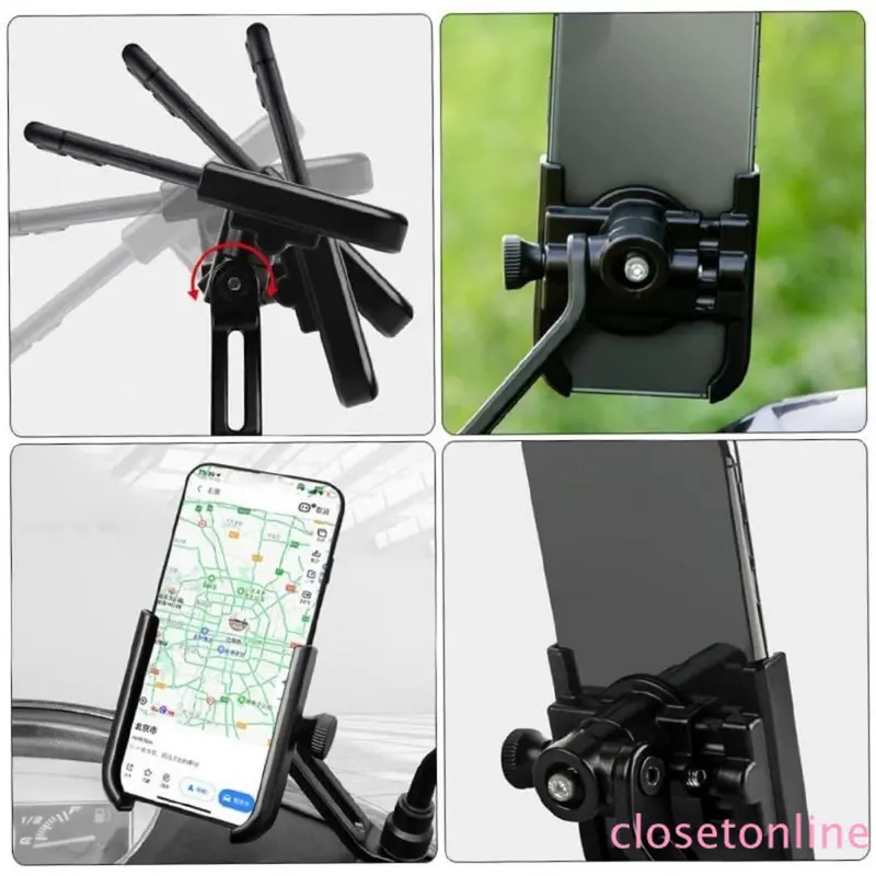 Holder Telepon EV Sepeda Motor - Alumunium. Tahan, bergaya. Cocok telepon & baterai. Aman, tahan getar. Bantalan navigasi. Aksesori berkualitas. Holder Sepeda Motor, Aksesori Sepeda Listrik 5