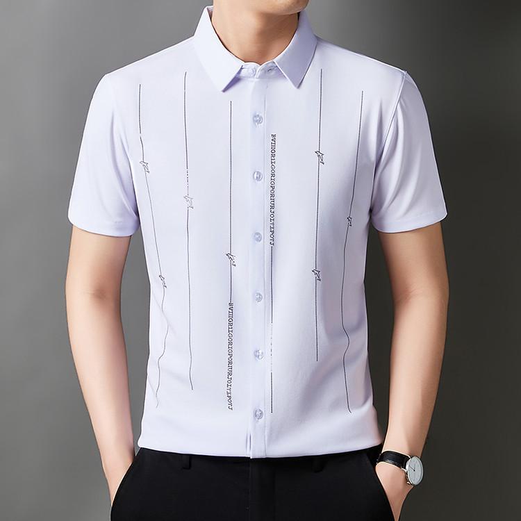 Product Introduction of Men's Casual Polo Shirt Short Sleeve Breathable Easy Versatile Striped Design 29