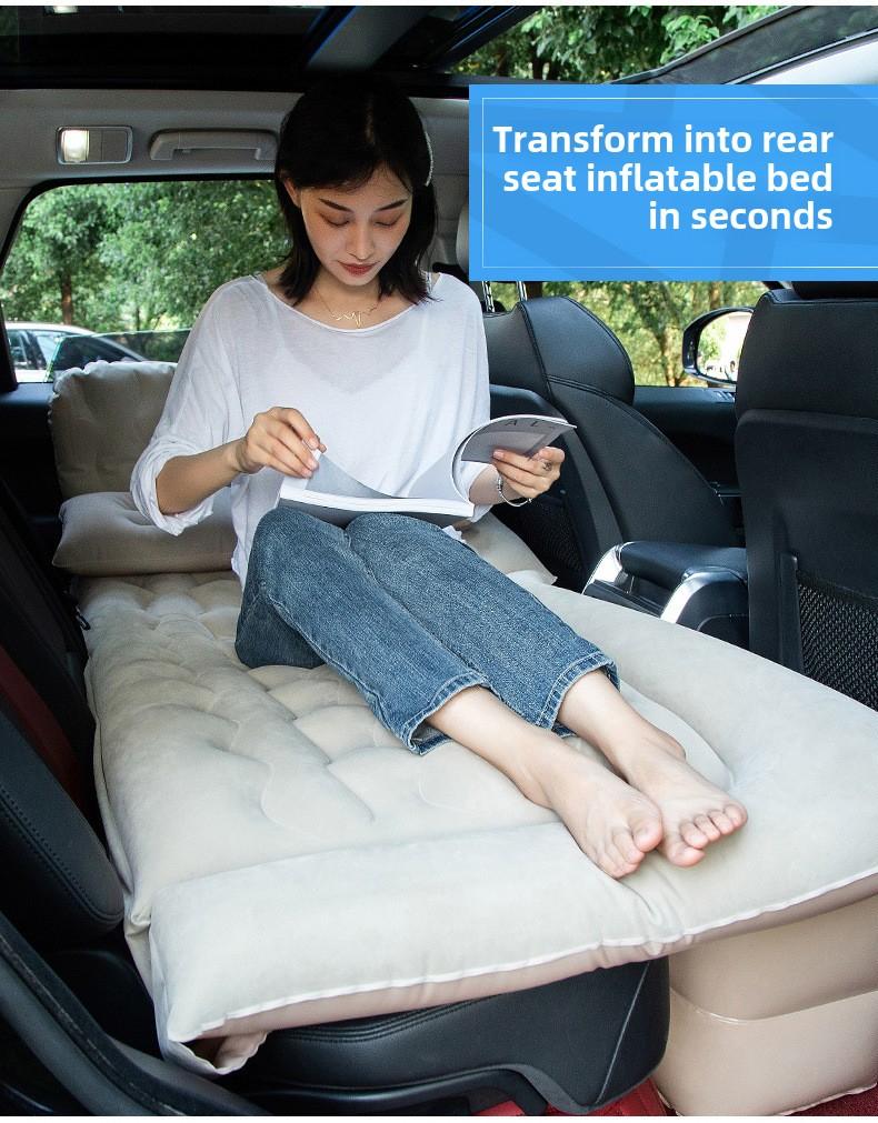 Product Introduction of Off-Road SUV Rear Seat Inflatable Mattress Portable Dual-Use Car Mattress Flocked Multi-Functional Inflatable Mattress 17