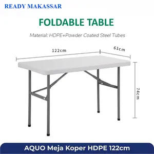 SHENAR SHOP KURIR INSTANT FOLDABLE TABLE Meja Lipat Koper SAMSON HDPE 122cm / Meja Portable Lipat Indoor Outdoor
