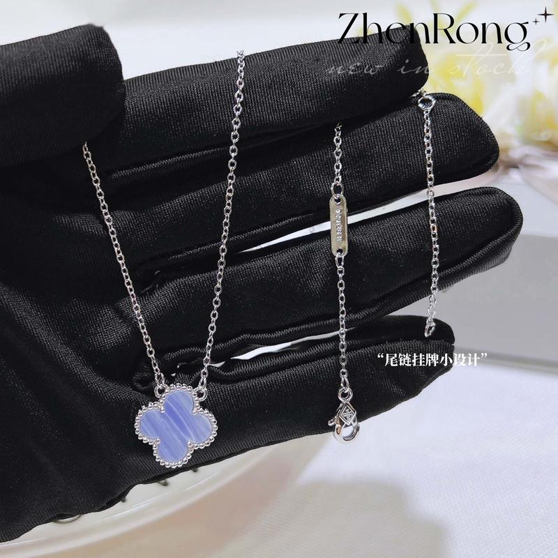 Product Introduction of Vòng cổ đá Xanh Biển nhẹ, giá cả phải chăng, sang trọng, bốn lá, vòng tay nữ thiết kế đặc biệt, đinh tán tai ngọc bích Mauve, mới 2