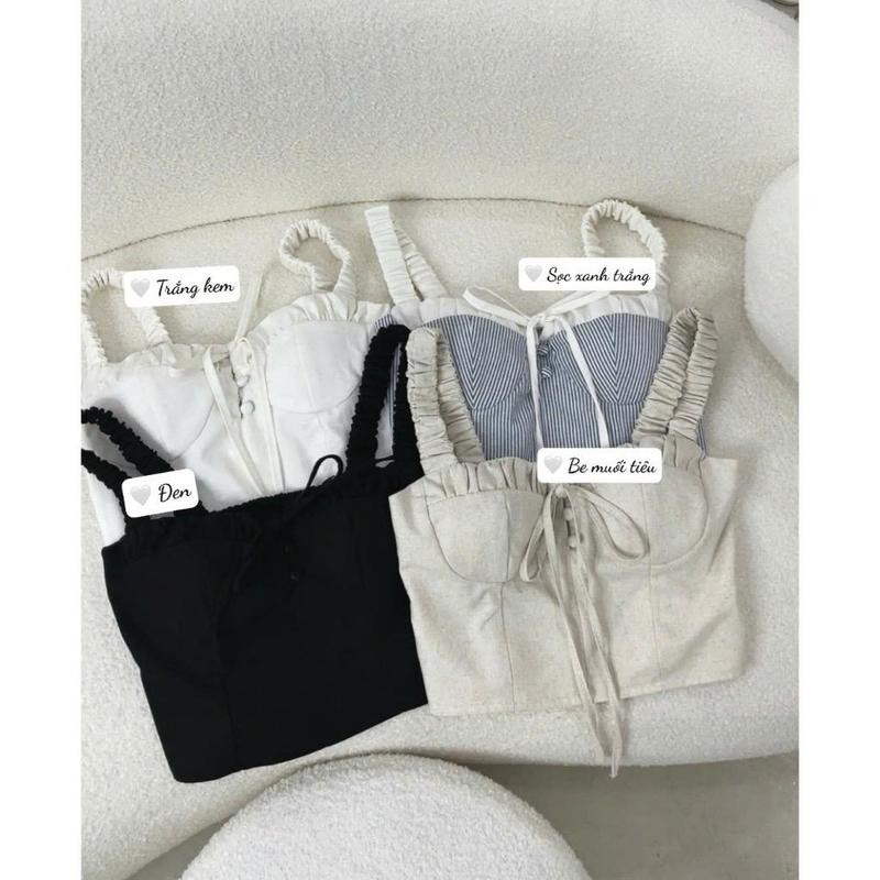 Product Introduction of Áo kiểu nhún viền ngực fom lửng có mút [Một Mẩu’s House] 2