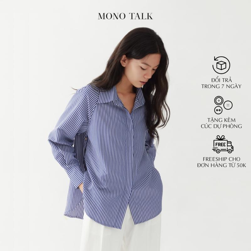 Áo Sơ Mi MONO TALK dài tay cúc dọc 2 bên sườn_MOF22S-T10014TK